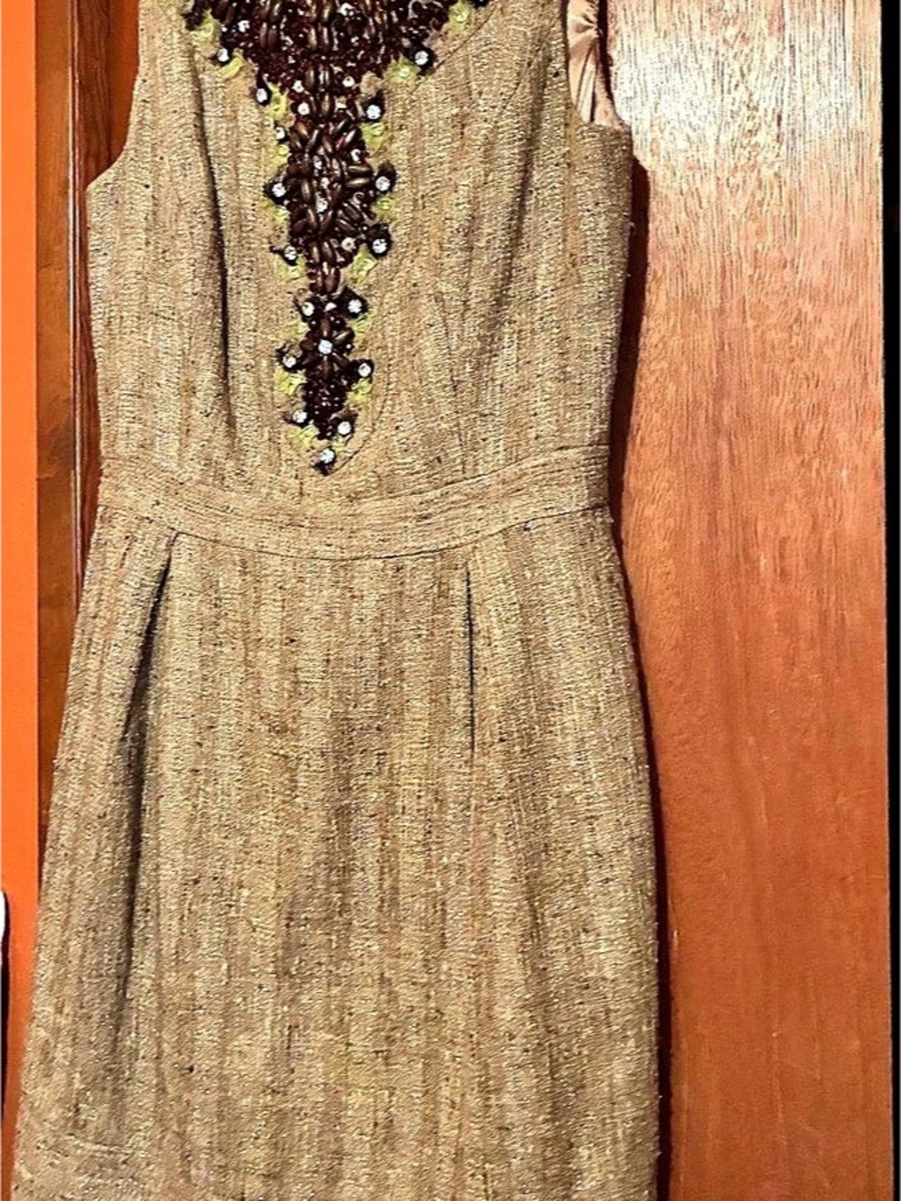 Milly Beaded Brown Mini Dress